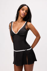 Inez Lace Trim Mini Dress