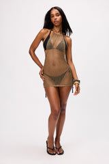 Lucy Halter Crochet Mini Dress