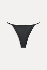 X Khy Luna Metallic Bikini Bottom - Black Chrome