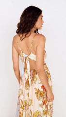 Pastel Floral Tie Detail Maxi Dress