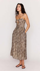 Leopard Tie Front Midi Dress