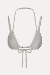 X Jennie Mabel Satin Bikini Top - Moon