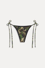 X Khy Mackenzie Foil String Bikini Bottom - Camo
