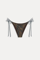 X Khy Mackenzie Foil String Bikini Bottom - Vintage Leopard