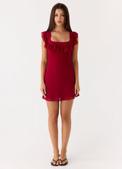 Malina Mini Dress - Deep Red