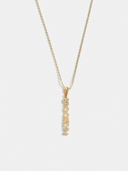 Mini Gold Block Cluster Custom Nameplate Necklace - 1 Name