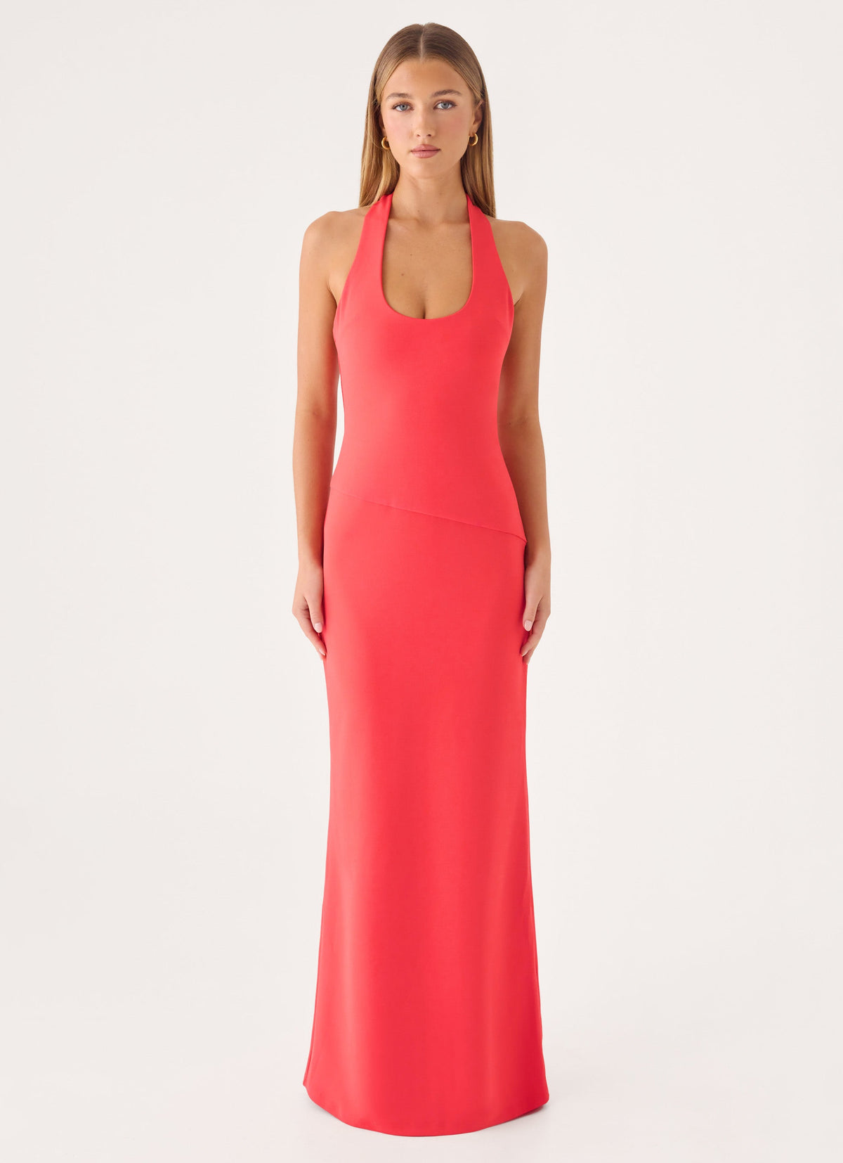Nardin Maxi Dress - Coral Red