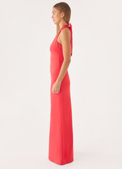 Nardin Maxi Dress - Coral Red