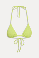 Nick Smocked Triangle Bikini Top - Sea Glass Green