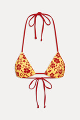 Nick Triangle Halter Bikini Top - Favorite Flower