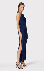 Ruched Jersey One Shoulder Midi Dress