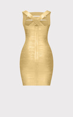 Foil Strappy Mini Dress