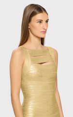 Foil Strappy Mini Dress