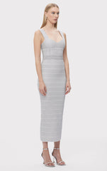 Textured Lurex Sweetheart Gown