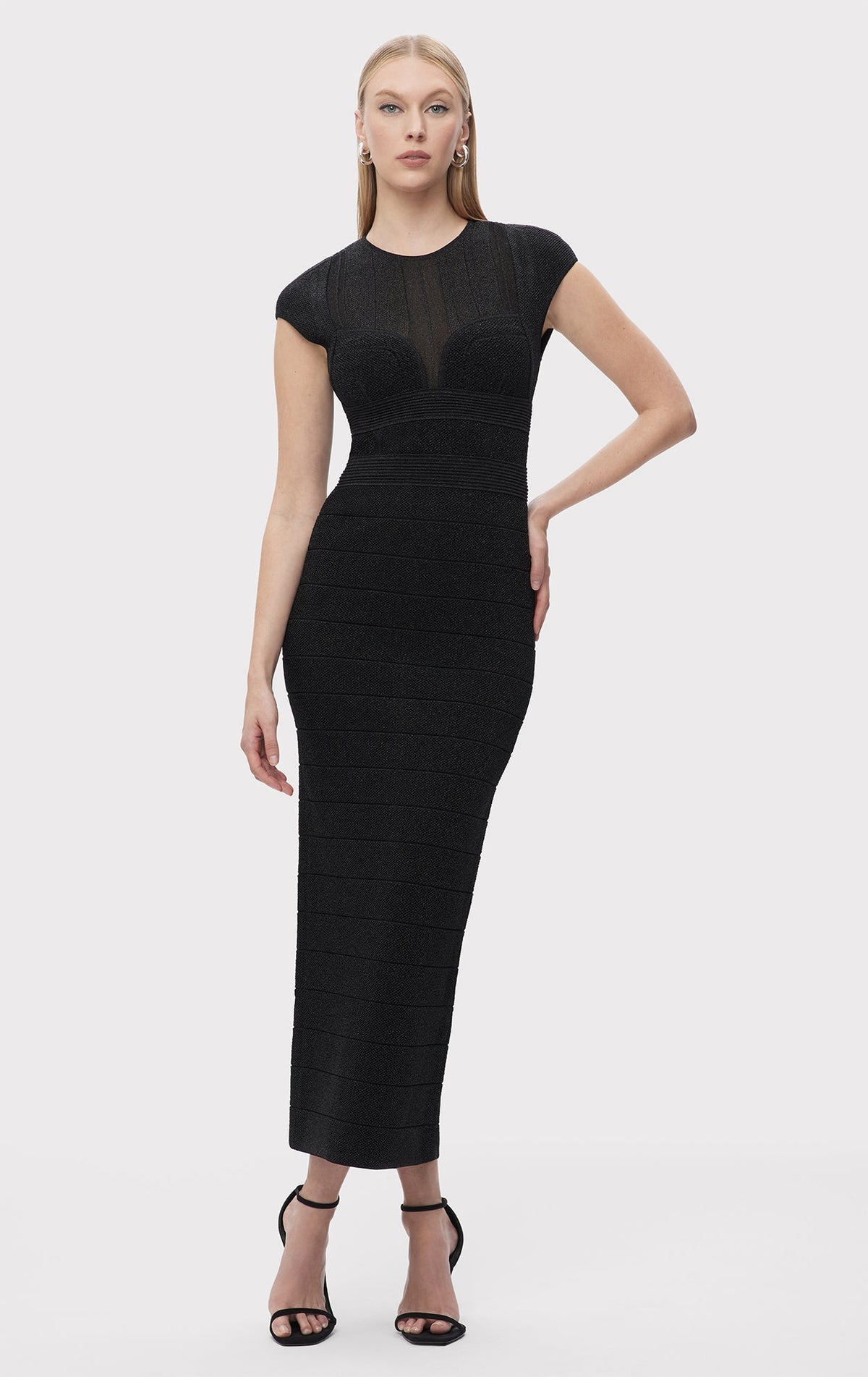 Textured Sheer Bustier Gown
