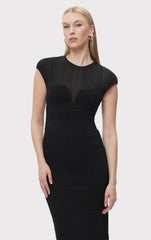 Textured Sheer Bustier Gown