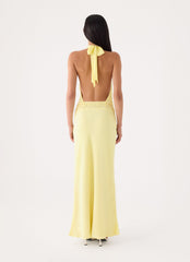 Oria Halter Maxi Dress - Yellow