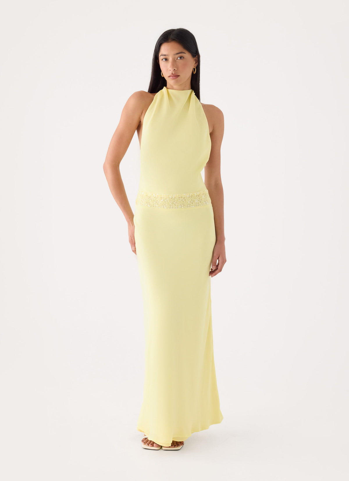 Oria Halter Maxi Dress - Yellow