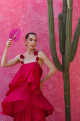 Thalia Tiered Gown in Pink