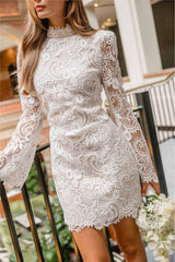 Cora Long Sleeve Mini Dress in White