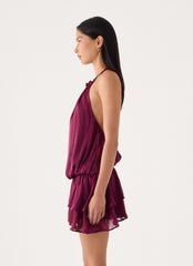 Parade Halter Mini Dress - Plum
