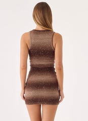 Pirella Knit Mini Dress - Chocolate Ombre