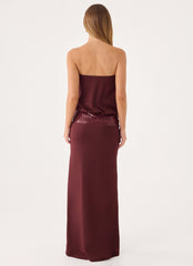 Posine Strapless Maxi Dress - Maroon