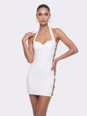 Sabina Ring-Cutout White Dress