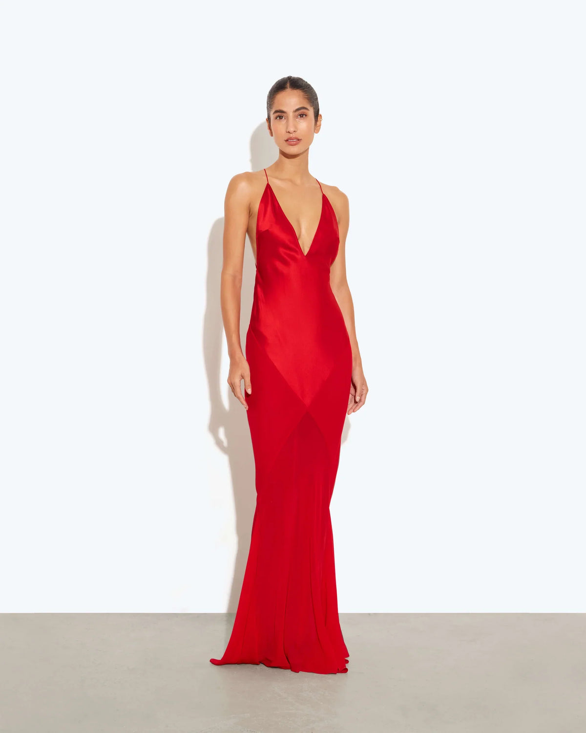 Lotus Slip Dress Red