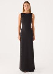 Ravelle Mesh Back Maxi Dress - Black