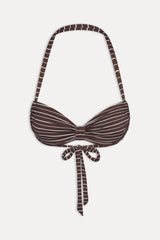 Reece Striped Halter Bikini Top - Amber Stripe