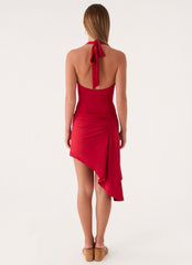 Rhody Mini Dress - Deep Red