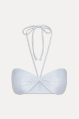 Rumi Satin Bandeau Bikini Top - Frosting