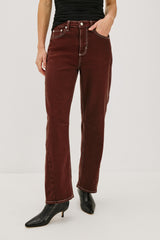 Samo Barrel Leg - Chocolate Contrast Stitch