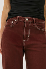 Samo Barrel Leg - Chocolate Contrast Stitch