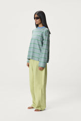 Douglas Oversized Long Sleeve Tee in Ocean