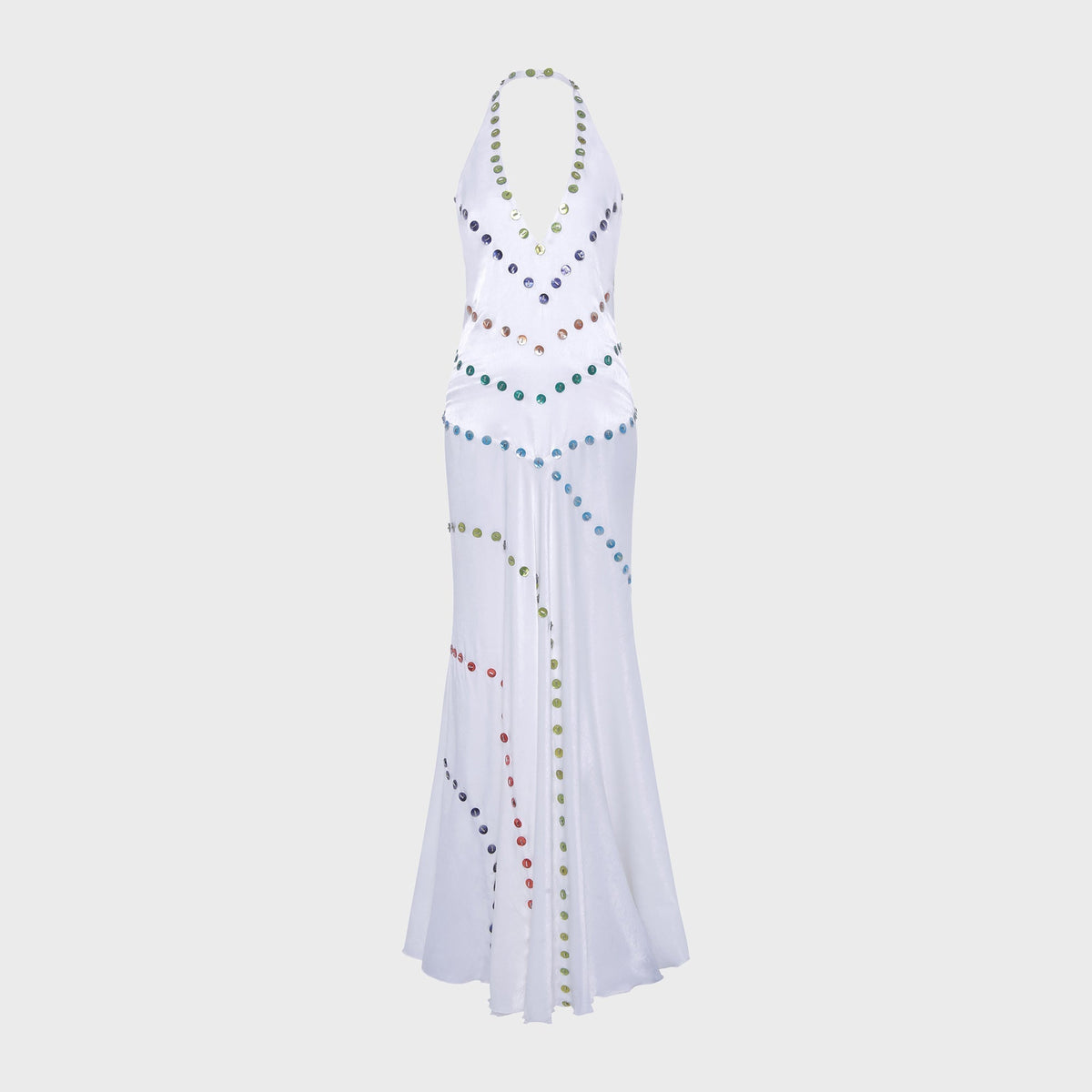 Siedres Vicka Satin Maxi Dress - White