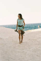 Bruna Off-Shoulder Top in Teal