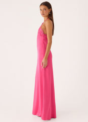 Samaria Halter Maxi Dress - Berry