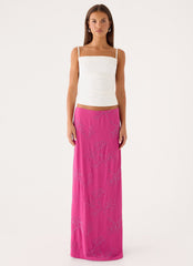 Secret Spot Maxi Skirt - Berry Kiss
