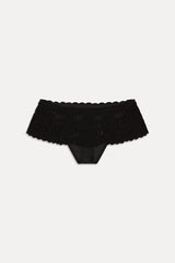 Shelly Crochet Shine Swim Skirt - Black