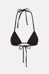 Sky Triangle Halter Bikini Top - Black