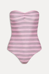 Solana Reversible One Piece Swimsuit - Pink Stripe