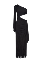 Lyria Jersey Fringe Cut Out Dress