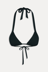 Taite Ribbed Triangle Bikini Top - Black