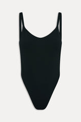 Tasha Ribbed One Piece Swimsuit - Black