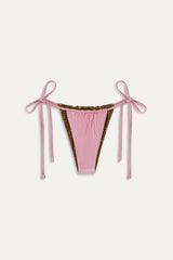 Tia Reversible Satin Bikini Bottom - Vintage Cheetah