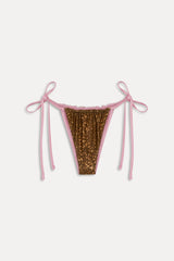 Tia Reversible Satin Bikini Bottom - Vintage Cheetah
