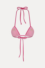 Tide Knit Triangle Bikini Top - Strawberry Lemonade
