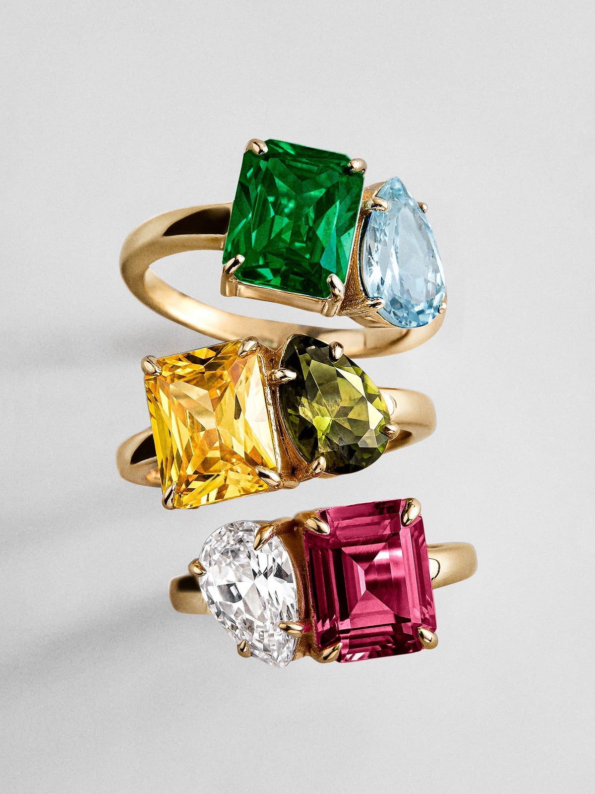 Toi et Moi Custom Birthstone Ring - Gold 7